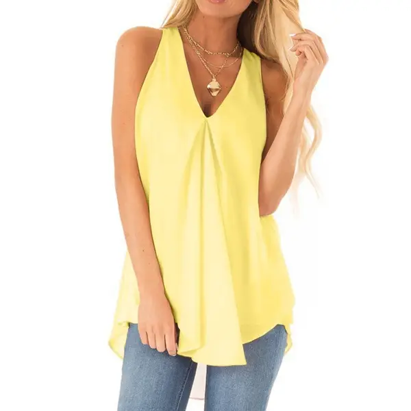 White Loose Sleeveless Top for Women Summer Wear - Image 10