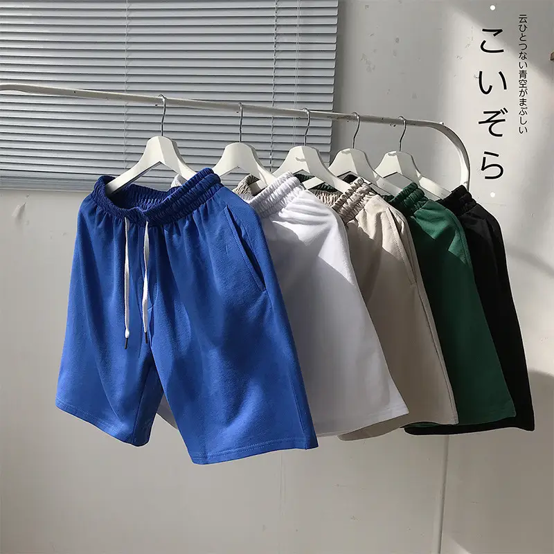 Men Green Japanese Style Loose Shorts Summer Casual Pants