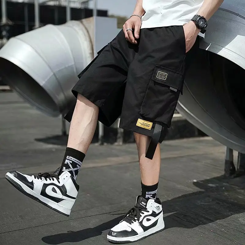 Dark Ribbon Multi-Pocket Casual Shorts for Men - Image 5