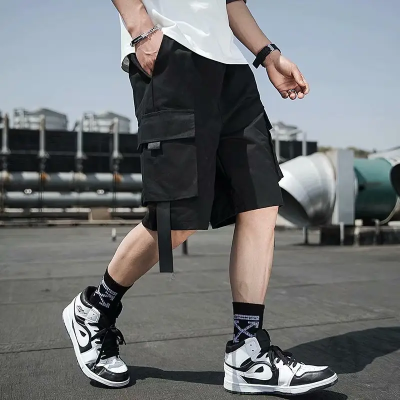 Dark Ribbon Multi-Pocket Casual Shorts for Men - Image 6