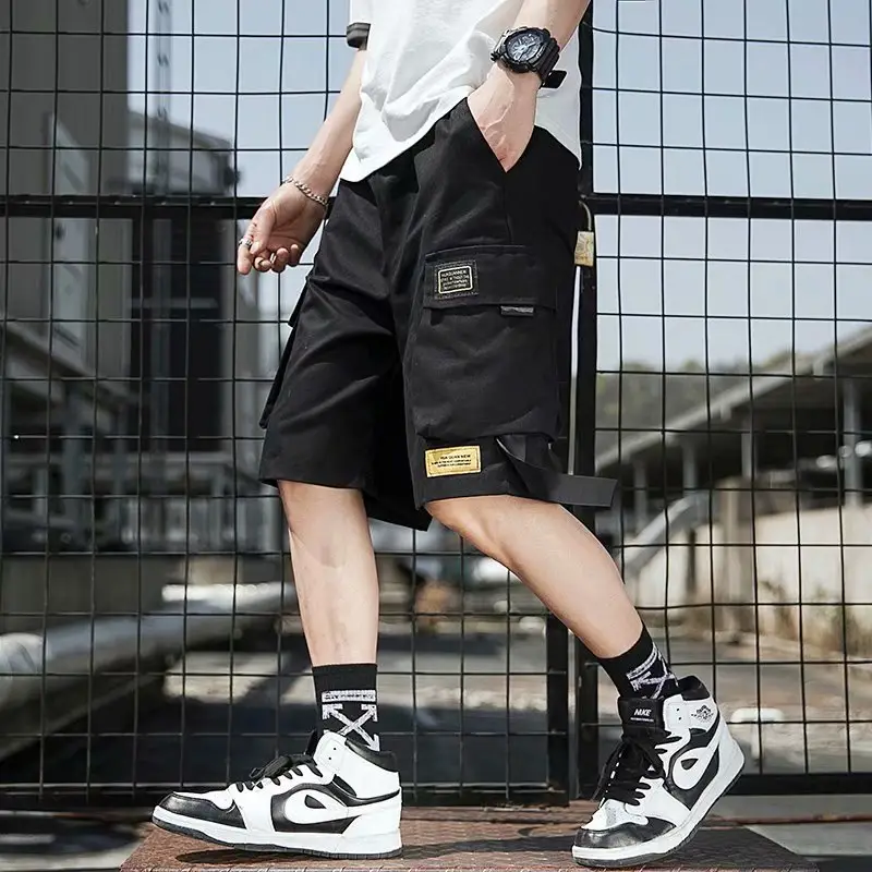 Dark Ribbon Multi-Pocket Casual Shorts for Men - Image 7