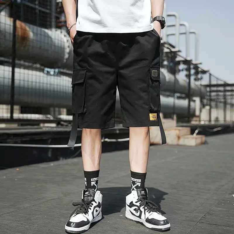 Dark Ribbon Multi-Pocket Casual Shorts for Men - Image 8