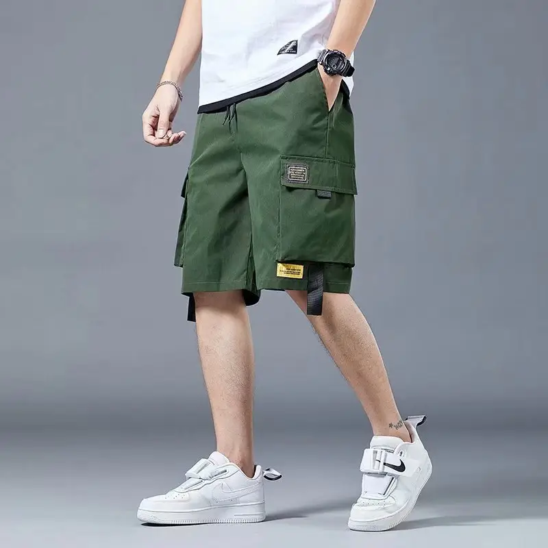 Dark Ribbon Multi-Pocket Casual Shorts for Men - Image 2
