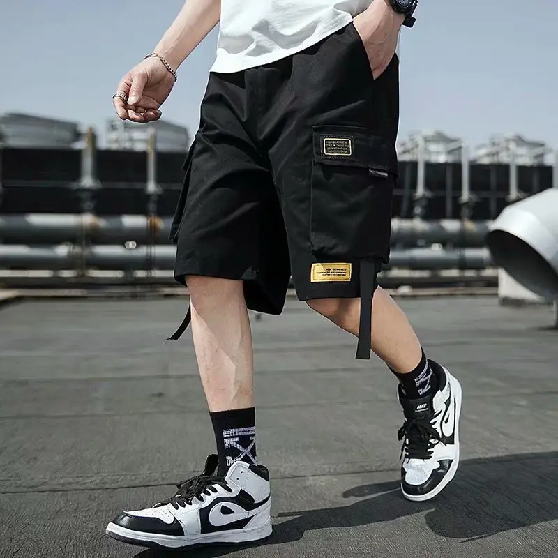 Dark Ribbon Multi-Pocket Casual Shorts for Men - Image 3
