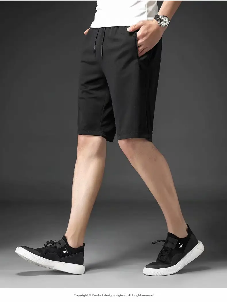 Men's Black Camo Drawstring Shorts Large Summer — feature 14