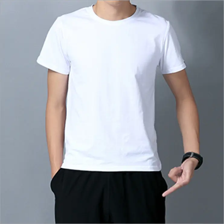 Men's White Plain T-Shirt Casual Summer Wear - Image 3