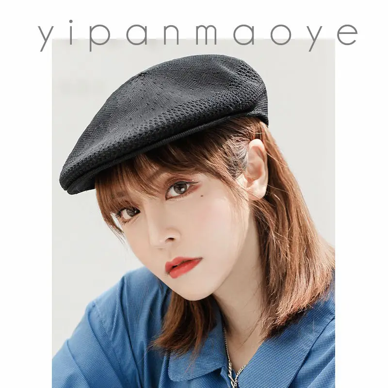 Women's Korean Style One Pan Hat Spring Autumn Beige - Image 12