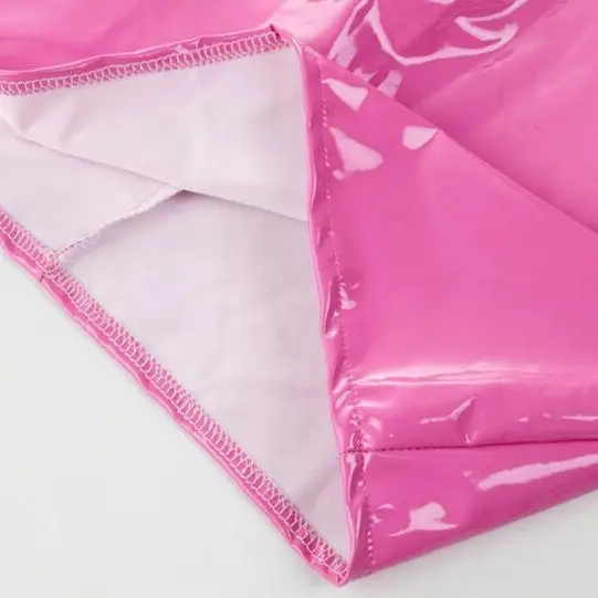 Bright Patent Leather Hip-Covering Skirt for Women