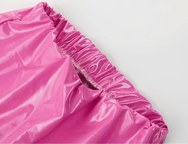 Bright Patent Leather Hip-Covering Skirt for Women — feature 14