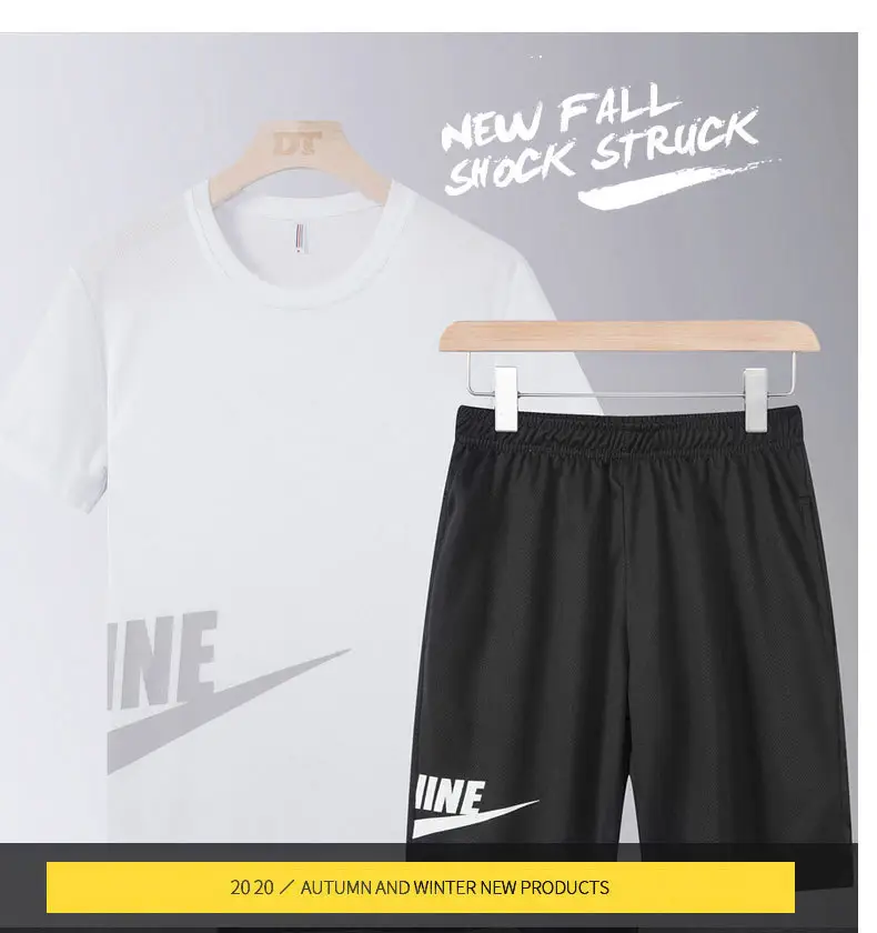 Men Crossbody Sports Suit White Black Nike 2021 Summer — feature 15