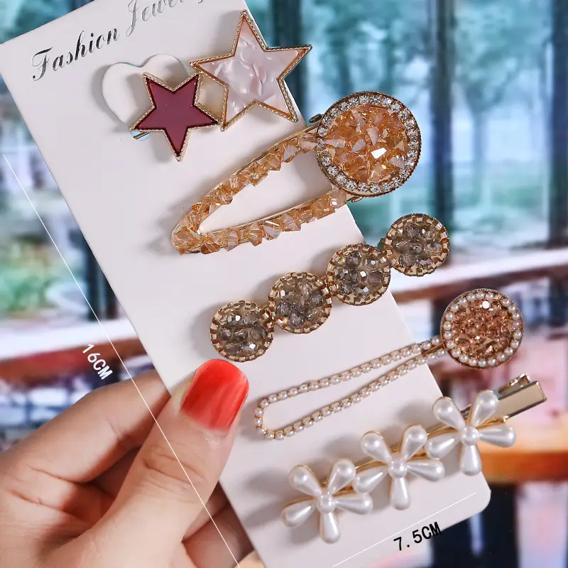 Korean Style Rhinestone Pearl Hairpin Set for Women - Image 16