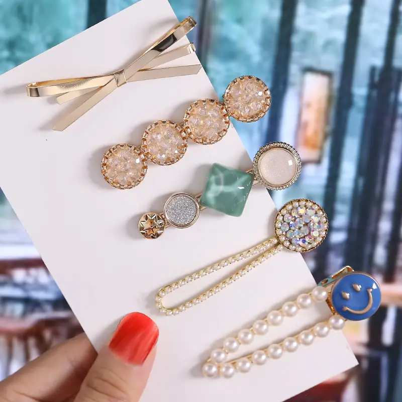 Korean Style Rhinestone Pearl Hairpin Set for Women - Image 17