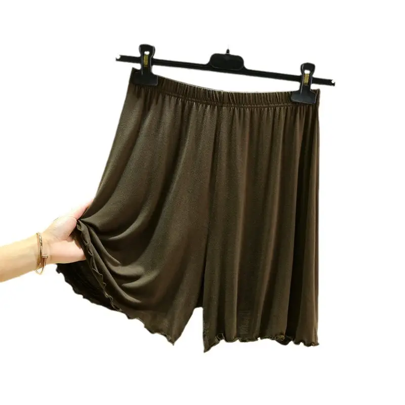 Women's Grey Modal Flax Shorts Loose Summer Wear