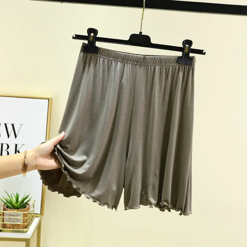 Women's Grey Modal Flax Shorts Loose Summer Wear — feature 11