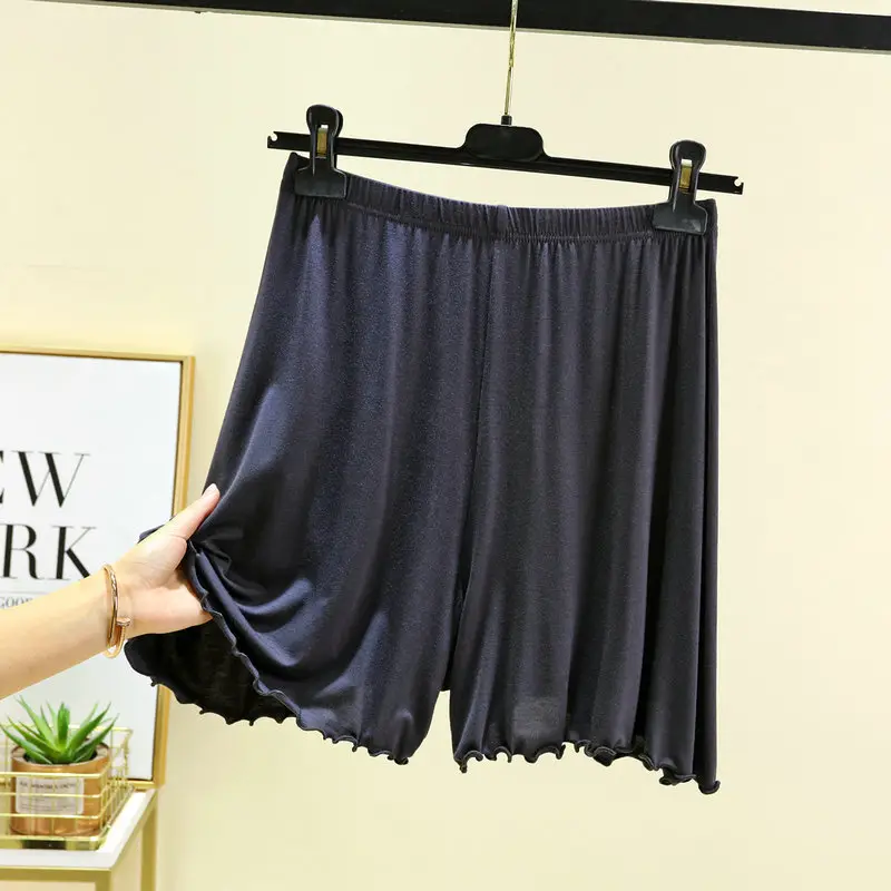 Women's Grey Modal Flax Shorts Loose Summer Wear — feature 17