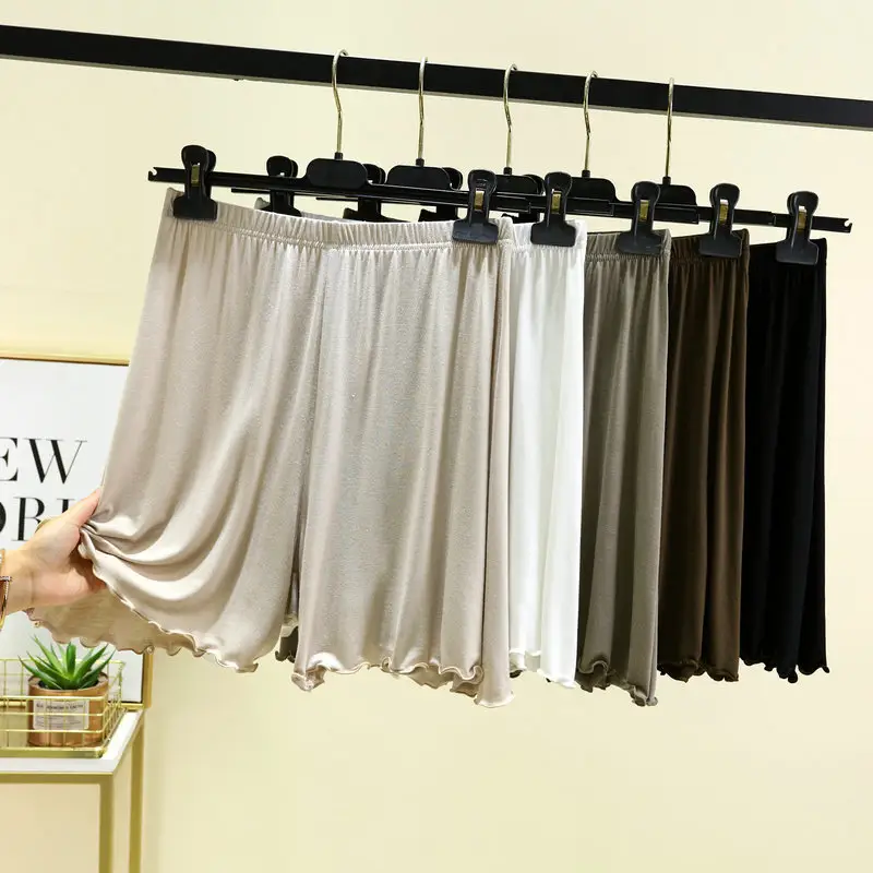 Women's Grey Modal Flax Shorts Loose Summer Wear — feature 8