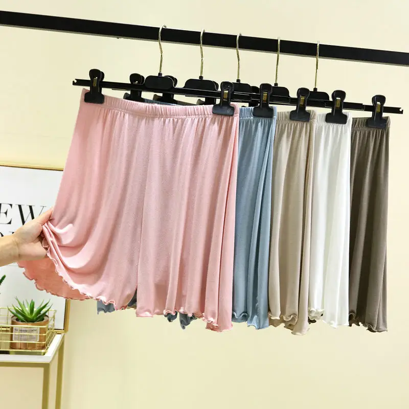 Women's Grey Modal Flax Shorts Loose Summer Wear — feature 9