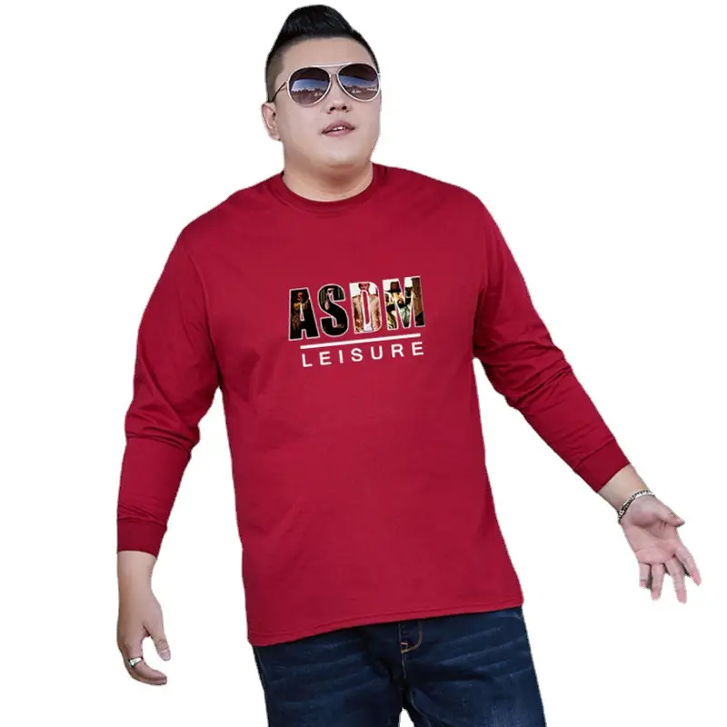 Men Cotton Long Sleeve T-Shirt Black ASHER Leisure Print