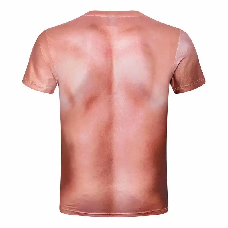 Fierce Men Muscle T-Shirt Realistic Cosplay Fake Pecs - Image 2