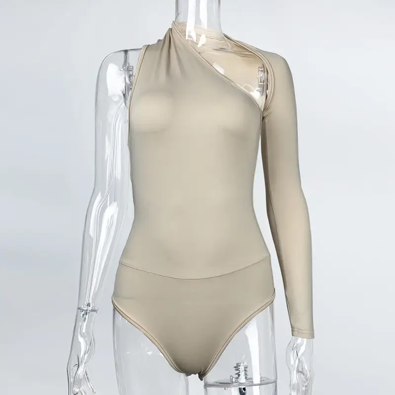 Black Backless Long Sleeve Bodysuit for Women - Image 4