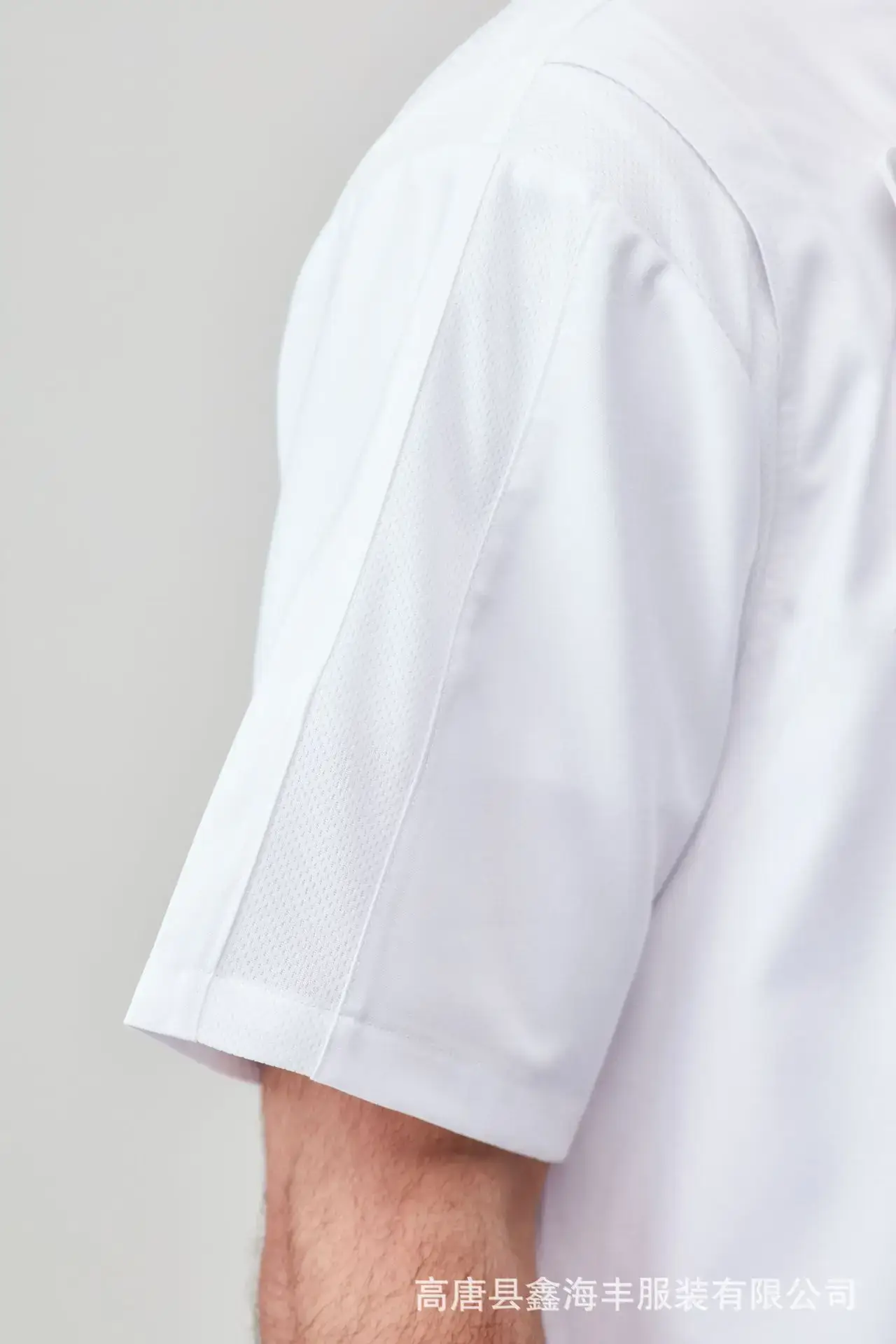 Men Short Sleeve Oil Resistant Chef Uniform Navy Blue — feature 19