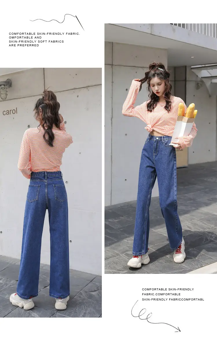 Women's Wide Leg Jeans 2025 Spring Autumn Loose Fit — feature 13