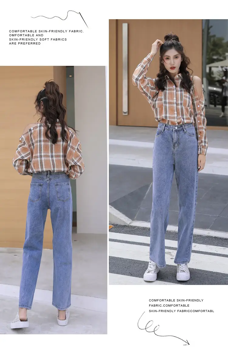Women's Wide Leg Jeans 2025 Spring Autumn Loose Fit — feature 19