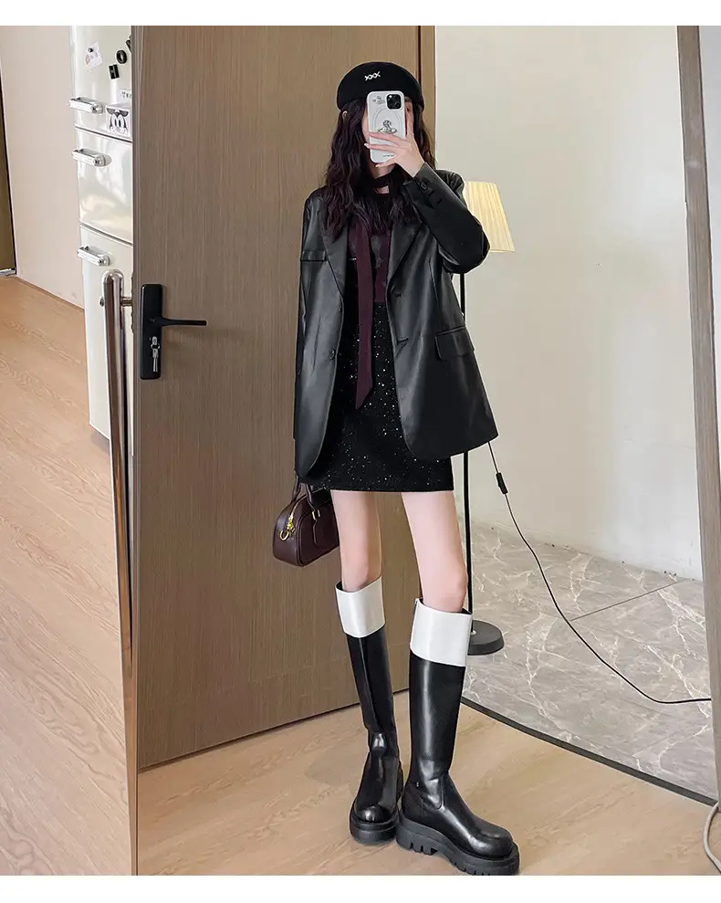 Women Woolen Sequin Half Skirt High Waist Slimming — feature 32