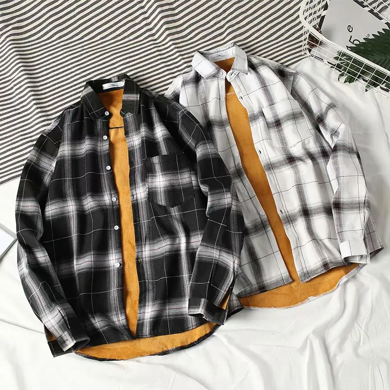 Men's Plaid Fleece Lined Long Sleeve Shirt Jacket - Image 5