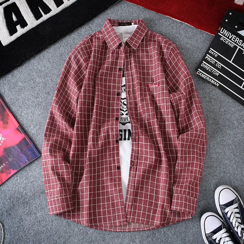 Men Plaid Grid Shirt Small Black Casual Wear - Image 7