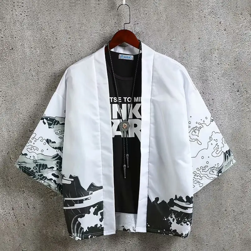 Ukiyo-e Kimono Crane Dao Robe Mid Sleeve Summer Sunscreen Coat - Image 7