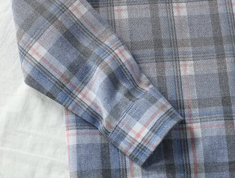 Long Sleeve Plaid Shirt for Men Casual Wear - Image 5