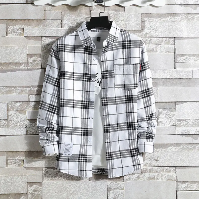 Men's Green Plaid Shirt Jacket Medium