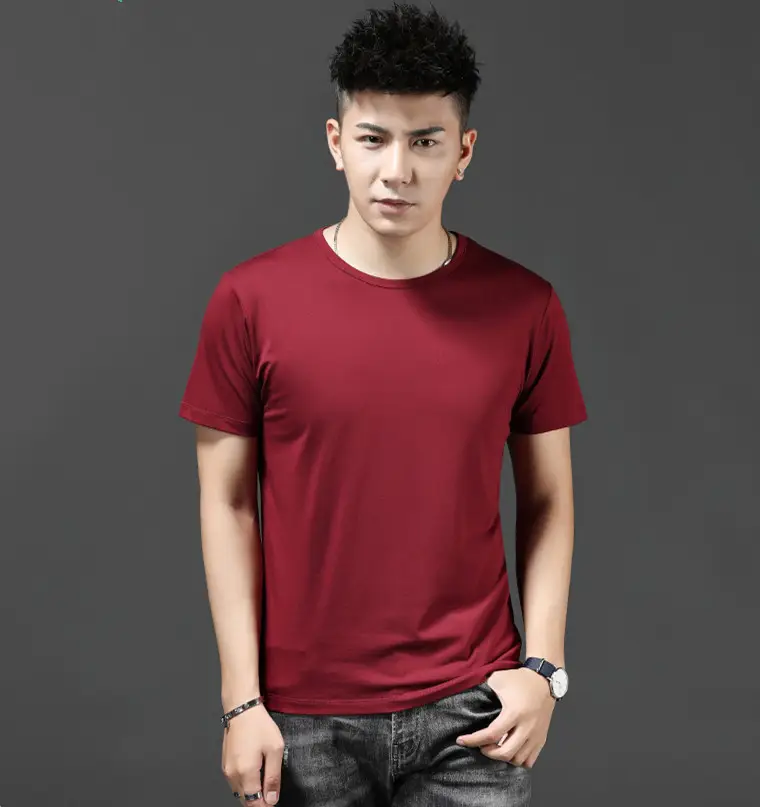 Men 2020 Grey V-Neck T-Shirt Short Sleeve - Image 9