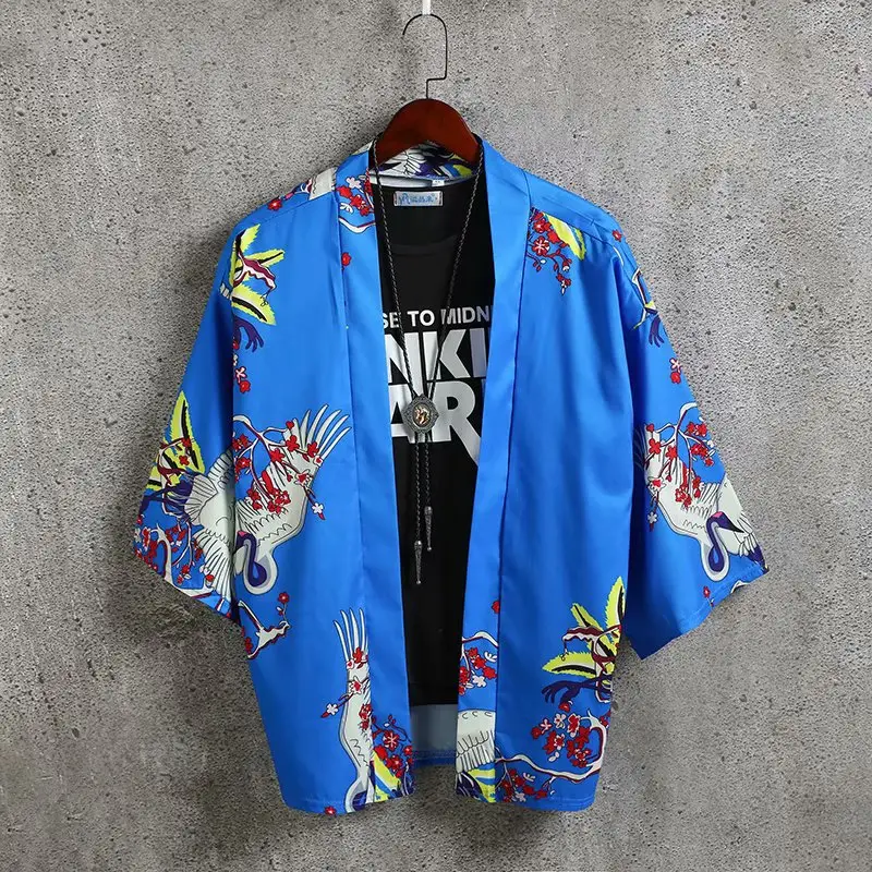 Men's Ukiyo-e Robe Sun-protective Seven-Sleeve Shirt - Image 9