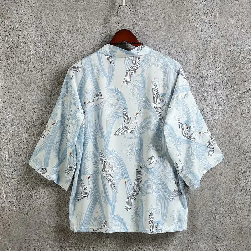 Men's Ukiyo-e Robe Sun-protective Seven-Sleeve Shirt - Image 3
