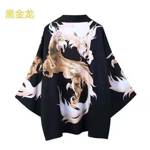 AliExpress Dragon Print Robe for Men Women Black White - Image 7