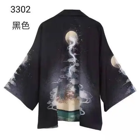 AliExpress Dragon Print Robe for Men Women Black White - Image 11
