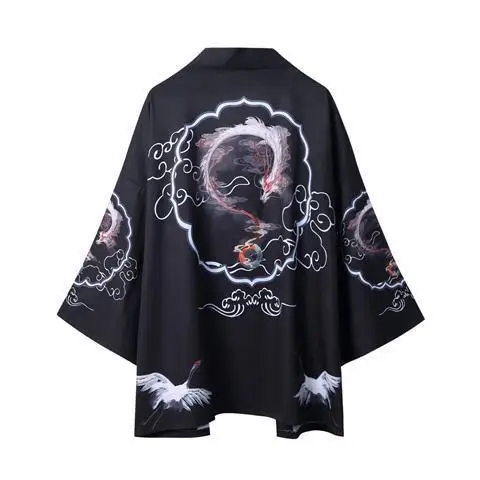 AliExpress Dragon Print Robe for Men Women Black White - Image 4