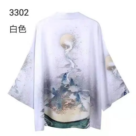 AliExpress Dragon Print Robe for Men Women Black White - Image 8