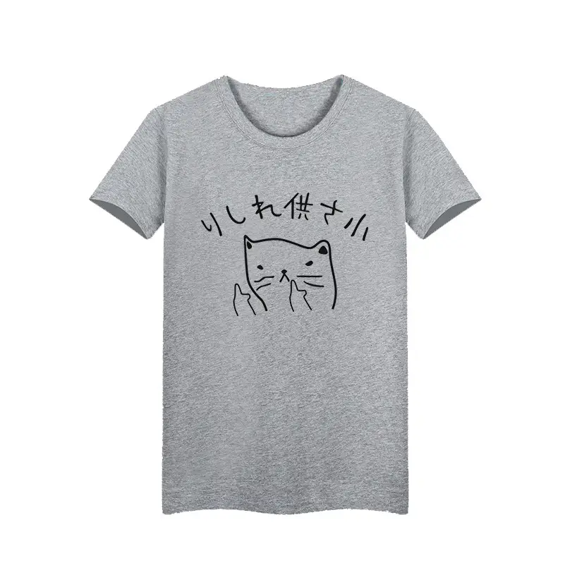 Red Japanese Cat Graphic T-Shirt for Men Women Pure Cotton - Image 2