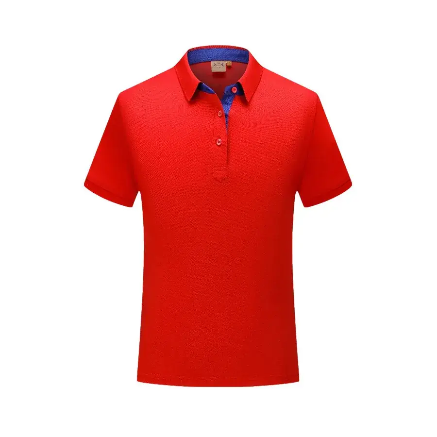 Men Navy Blue Pique Polo with Yellow Collar - Image 13