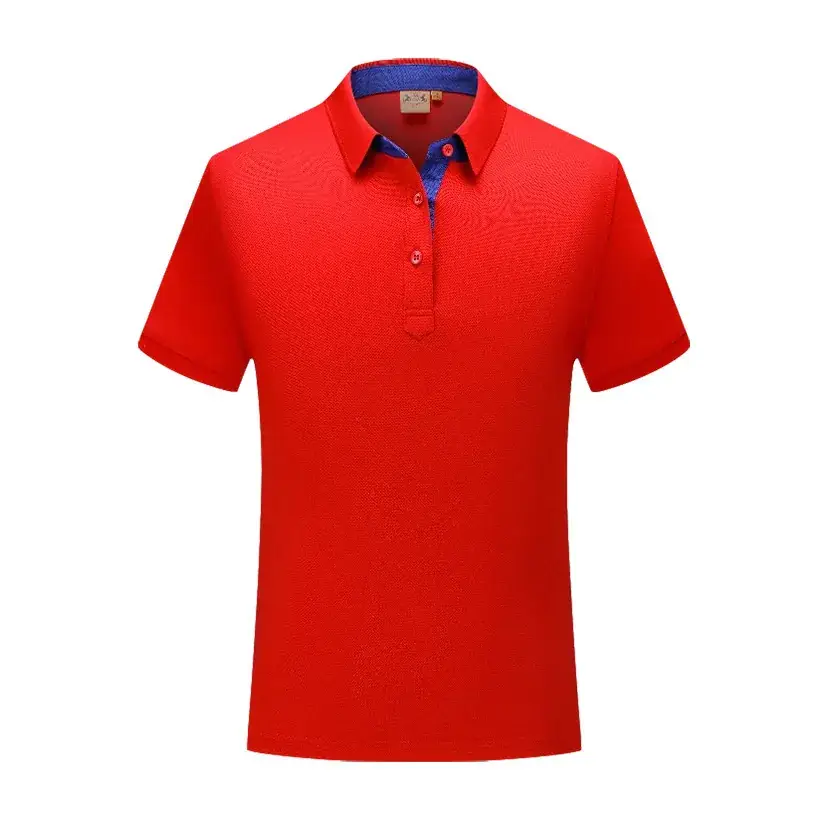 Men Navy Blue Pique Polo with Yellow Collar - Image 2