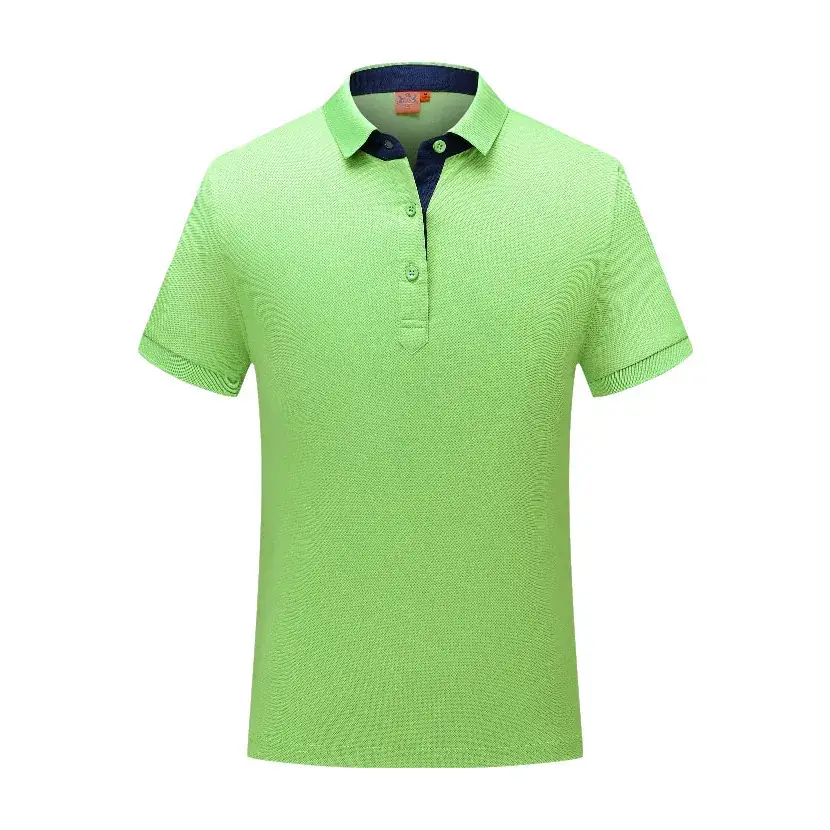 Men Navy Blue Pique Polo with Yellow Collar - Image 6