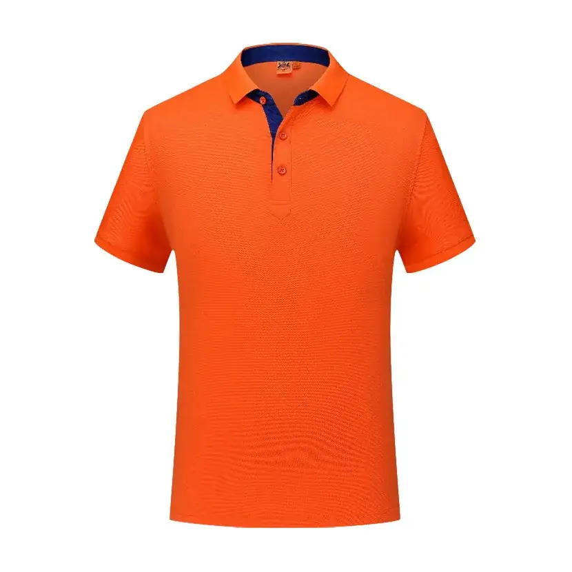Men Navy Blue Pique Polo with Yellow Collar - Image 7
