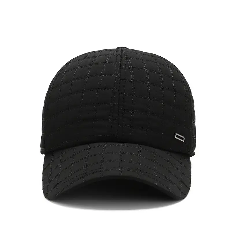 Men's Black Quilted Winter Cap with Neck Warmer - Image 5