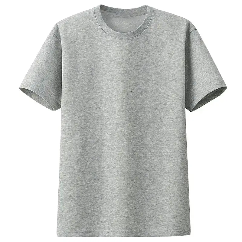 Men Mercerized Cotton Black T-Shirt Round Neck - Image 2