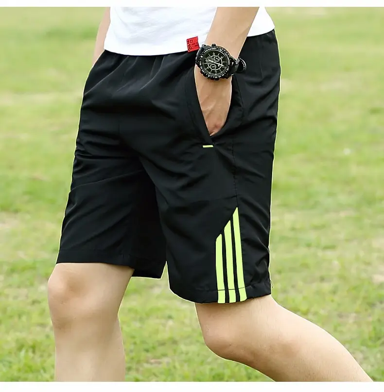 Men's Black 5-Point Elastic Shorts Running Fitness — feature 12