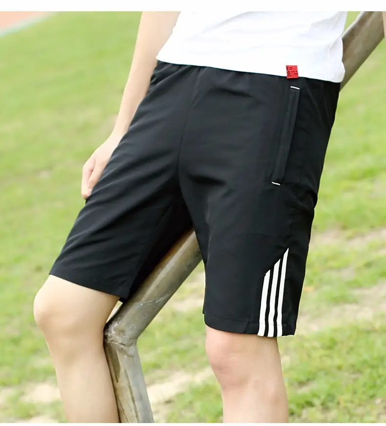Men's Black 5-Point Elastic Shorts Running Fitness — feature 6