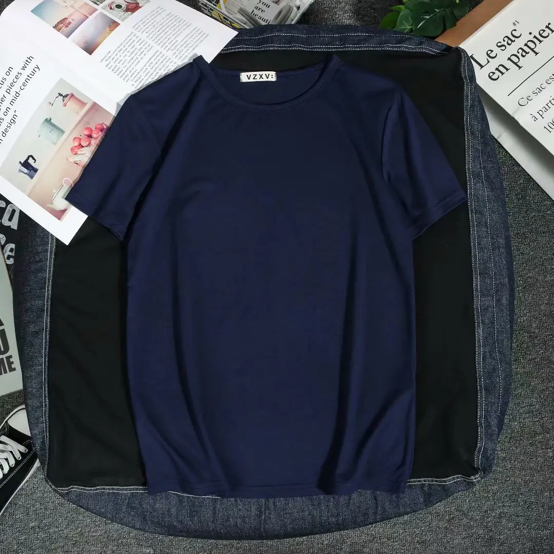 Men Green Slim Fit T-Shirt Short Sleeve Round Neck - Image 4